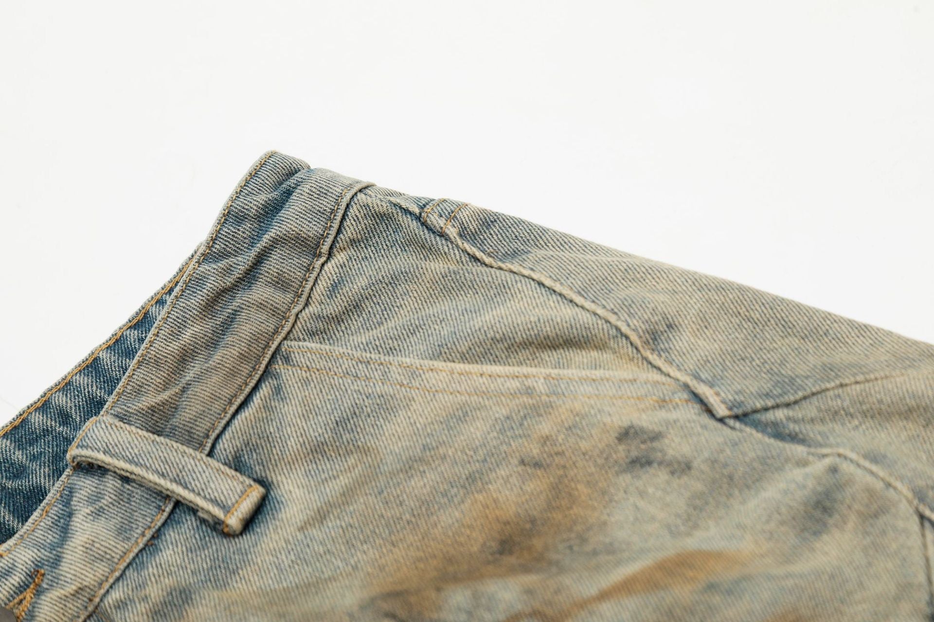 Omirad Vintage Spray-Dye Wide-Leg Denim Shorts