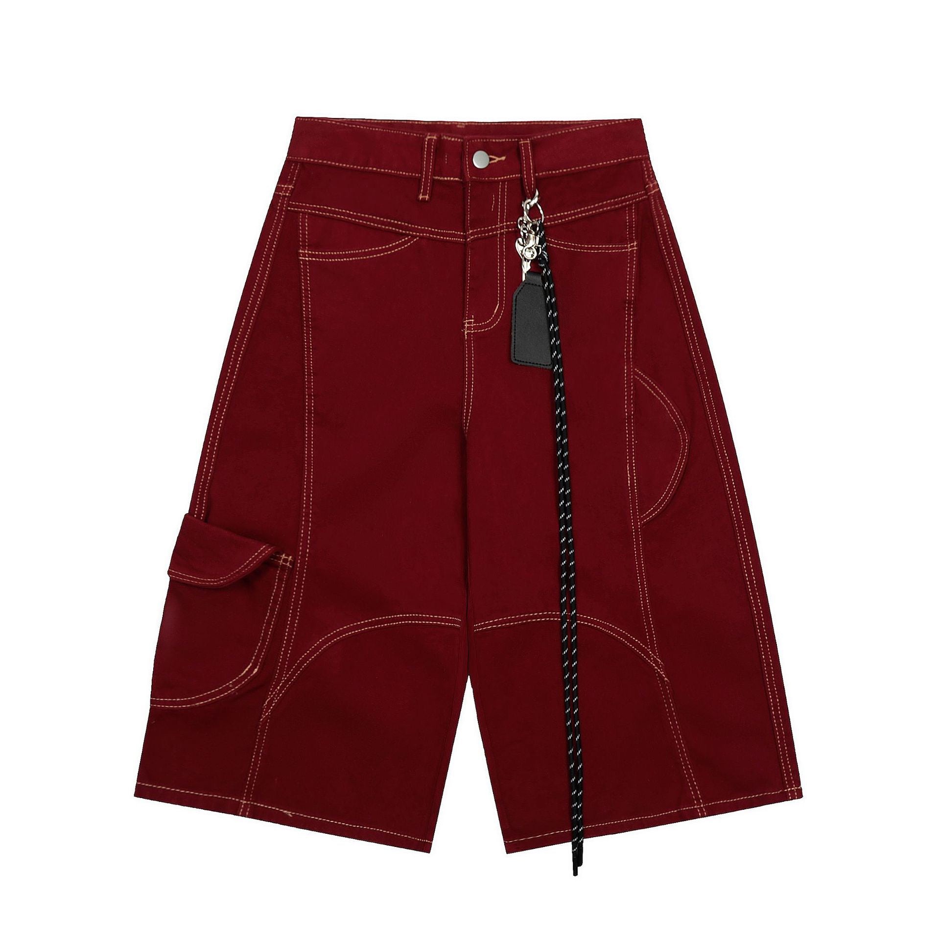 Arc-Stitched Contrast Utility Cargo Shorts | Streetwear