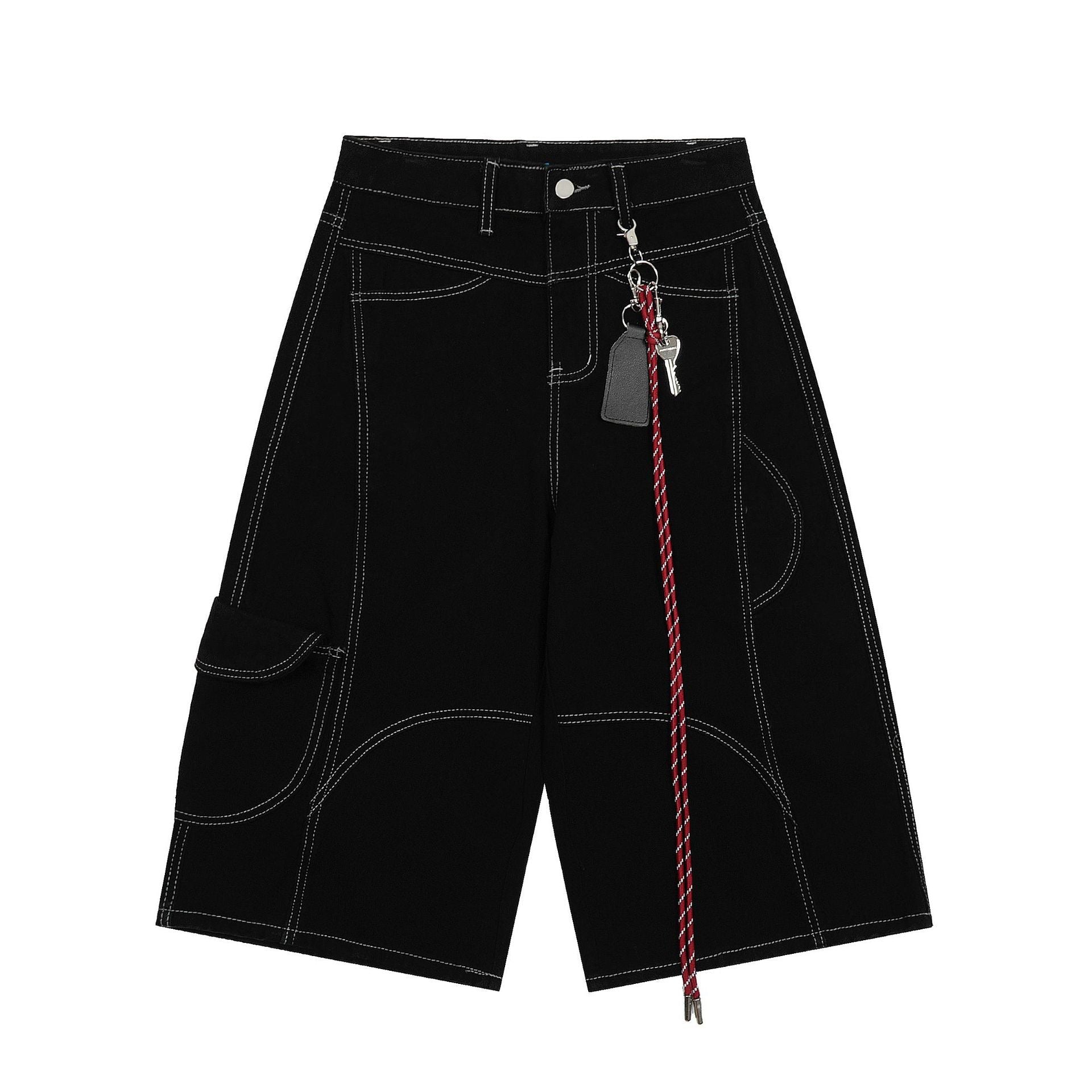 Arc-Stitched Contrast Utility Cargo Shorts | Streetwear