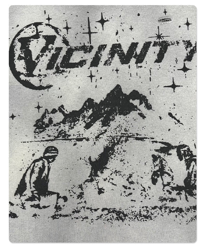 Vicinity Graphic Distressed Hoodie | Streetwear Oversized Fit