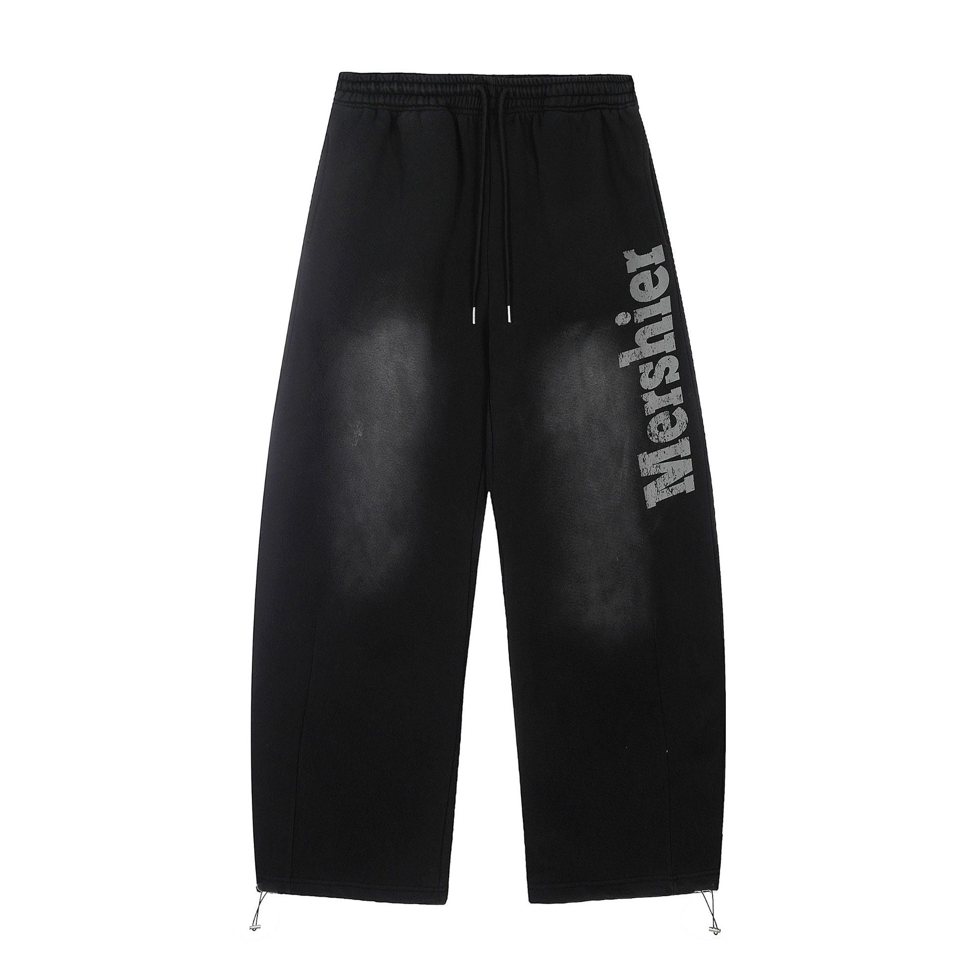 Washed Logo Wide-Leg Sweatpants | Street Style Joggers