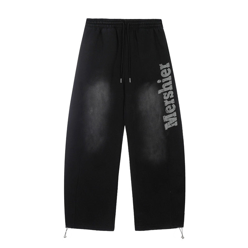 Washed Logo Wide-Leg Sweatpants | Street Style Joggers