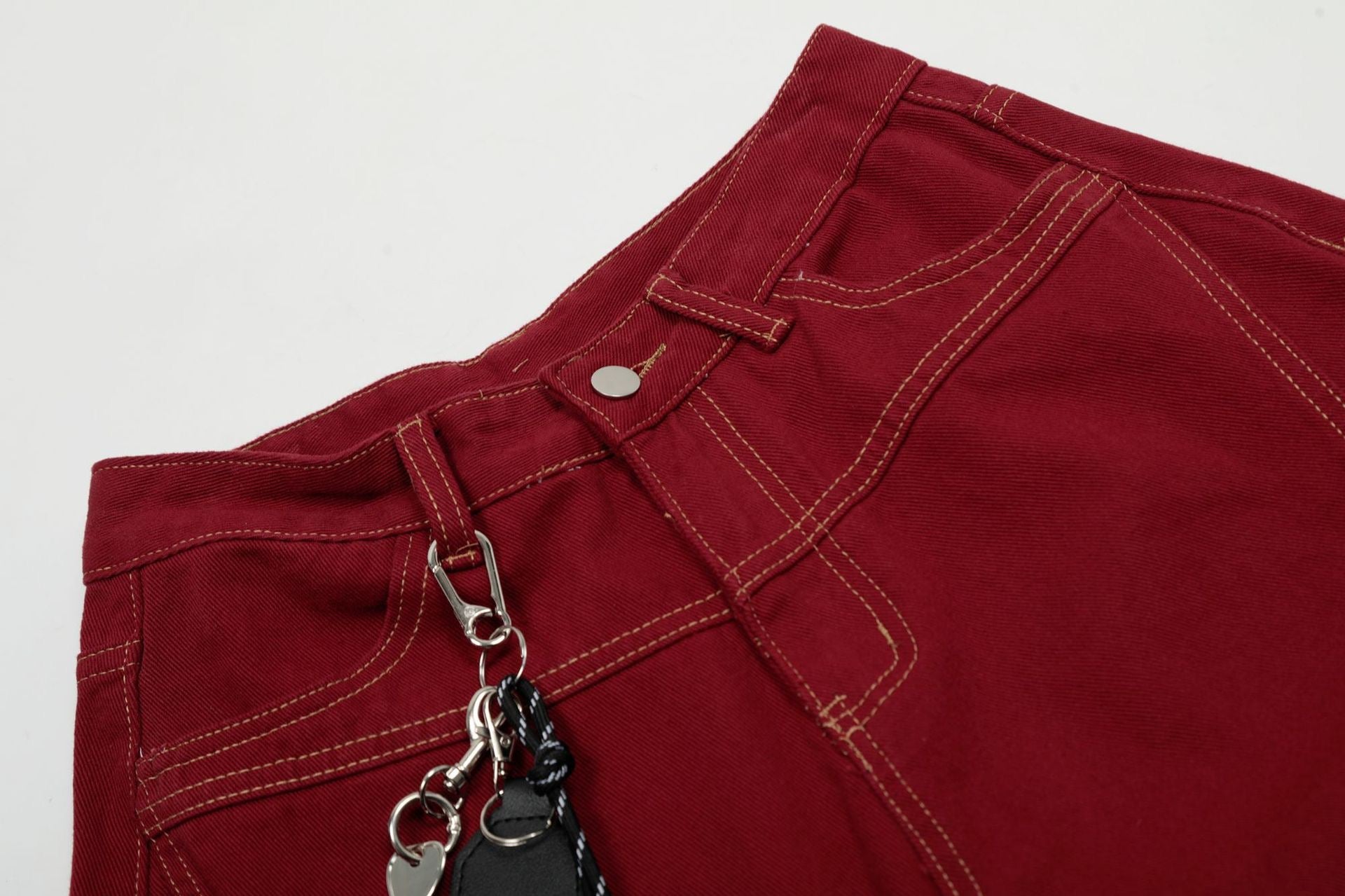 Arc-Stitched Contrast Cargo Pants | Streetwear Relaxed Fit