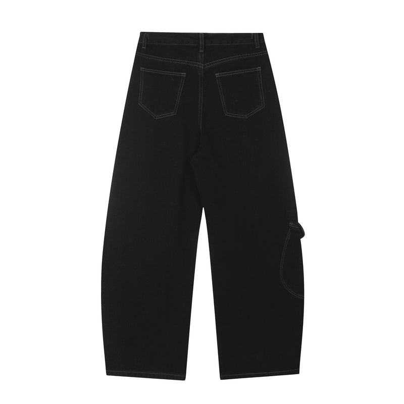 Arc-Stitched Contrast Cargo Pants | Streetwear Relaxed Fit