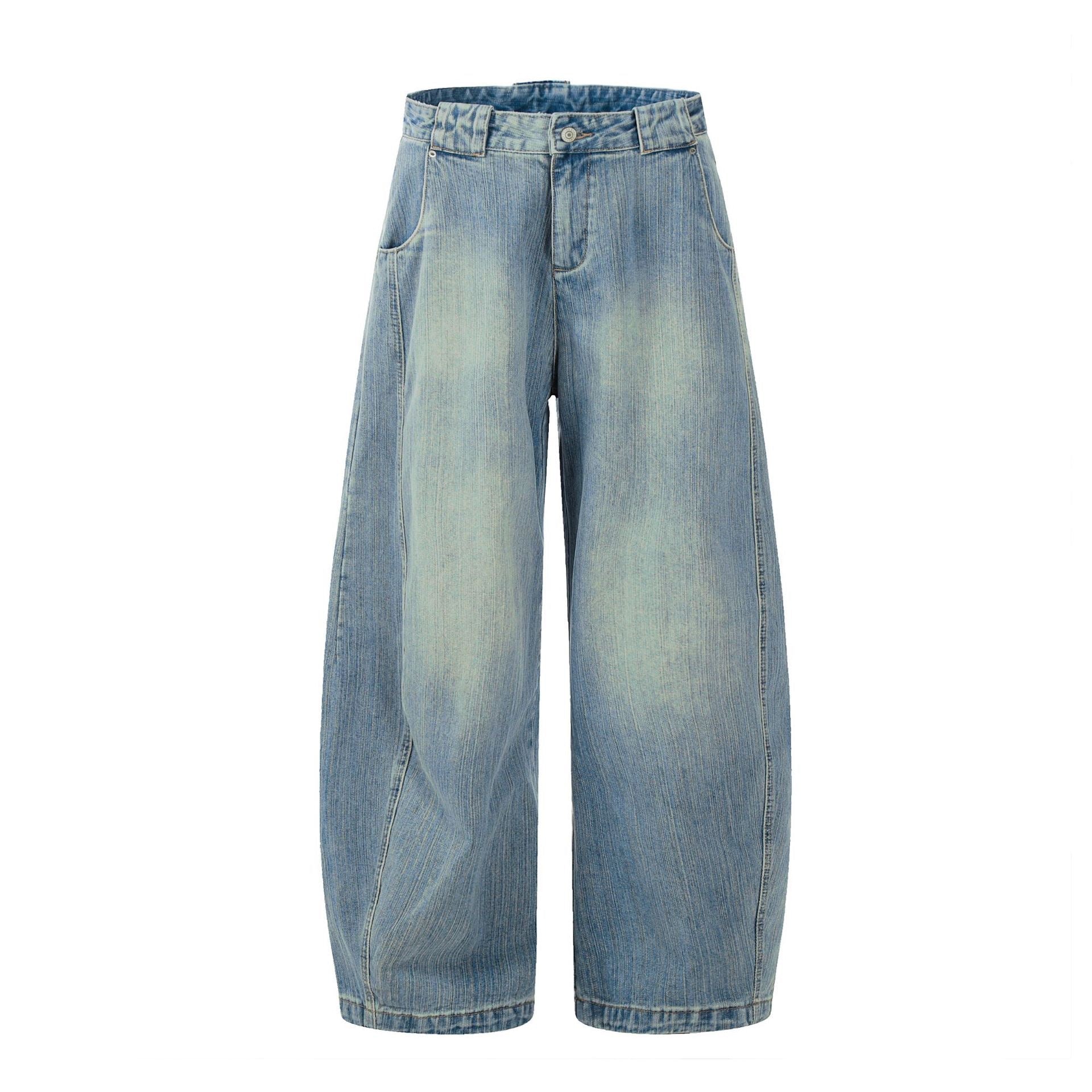 Omirad Vintage Fade Balloon Jeans | Wide Leg Denim