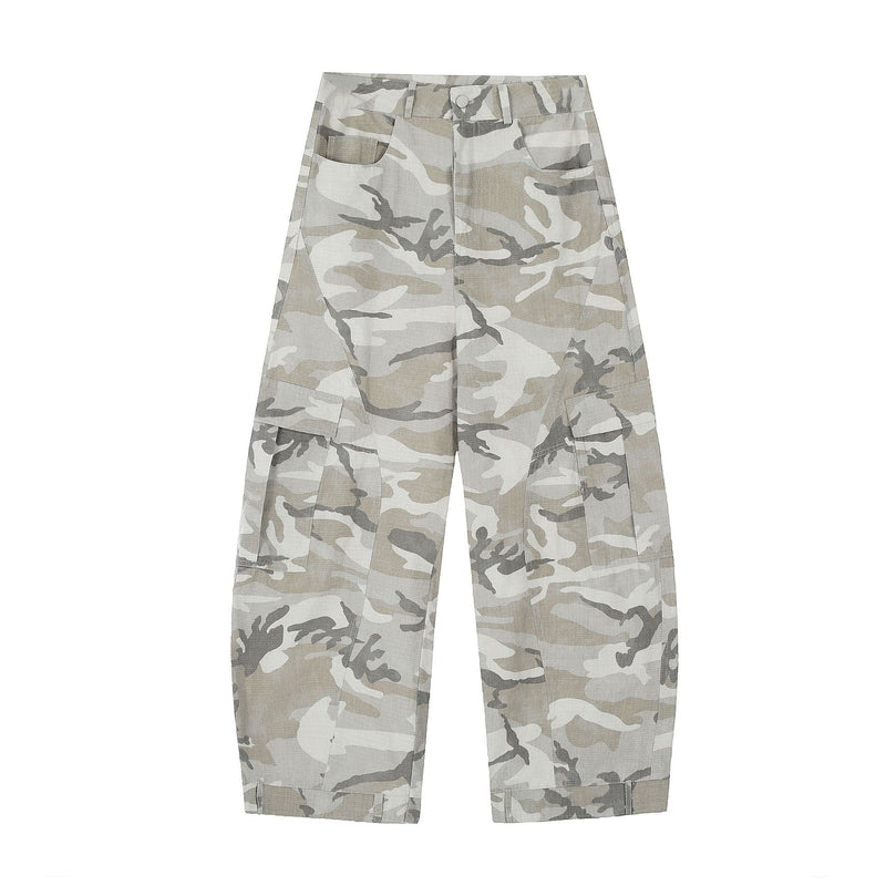 Arctic Camo Wide-Leg Cargo Pants | Streetwear Utility Fit
