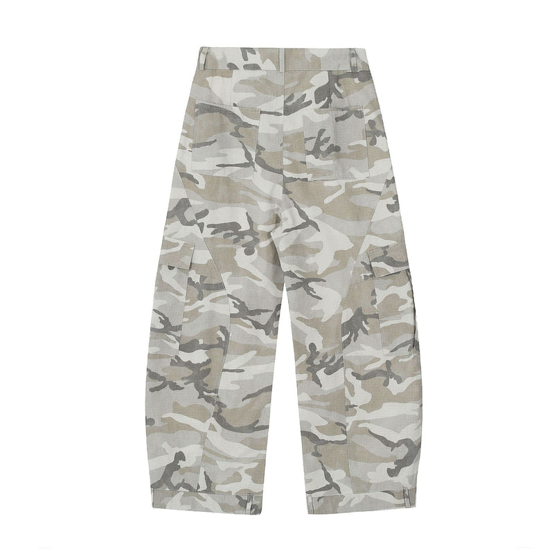 Arctic Camo Wide-Leg Cargo Pants | Streetwear Utility Fit