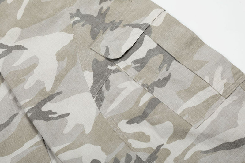 Arctic Camo Wide-Leg Cargo Pants | Streetwear Utility Fit