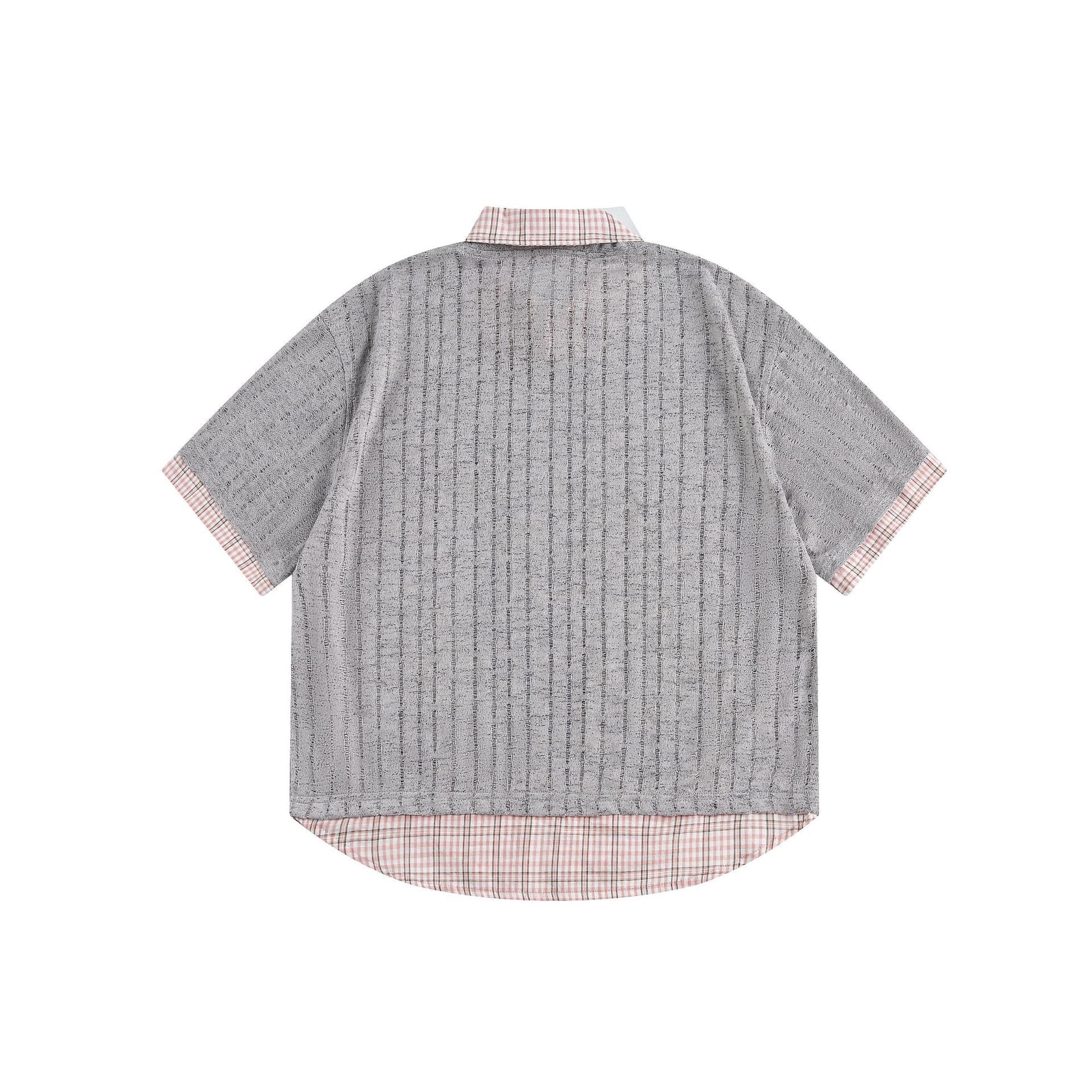 King Garden Plaid Collar Mesh Graphic Tee | Vintage Streetwear