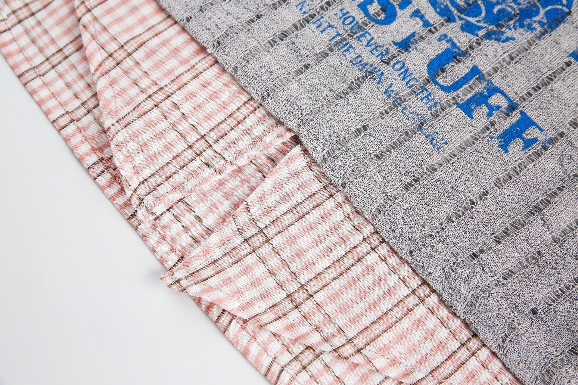 King Garden Plaid Collar Mesh Graphic Tee | Vintage Streetwear