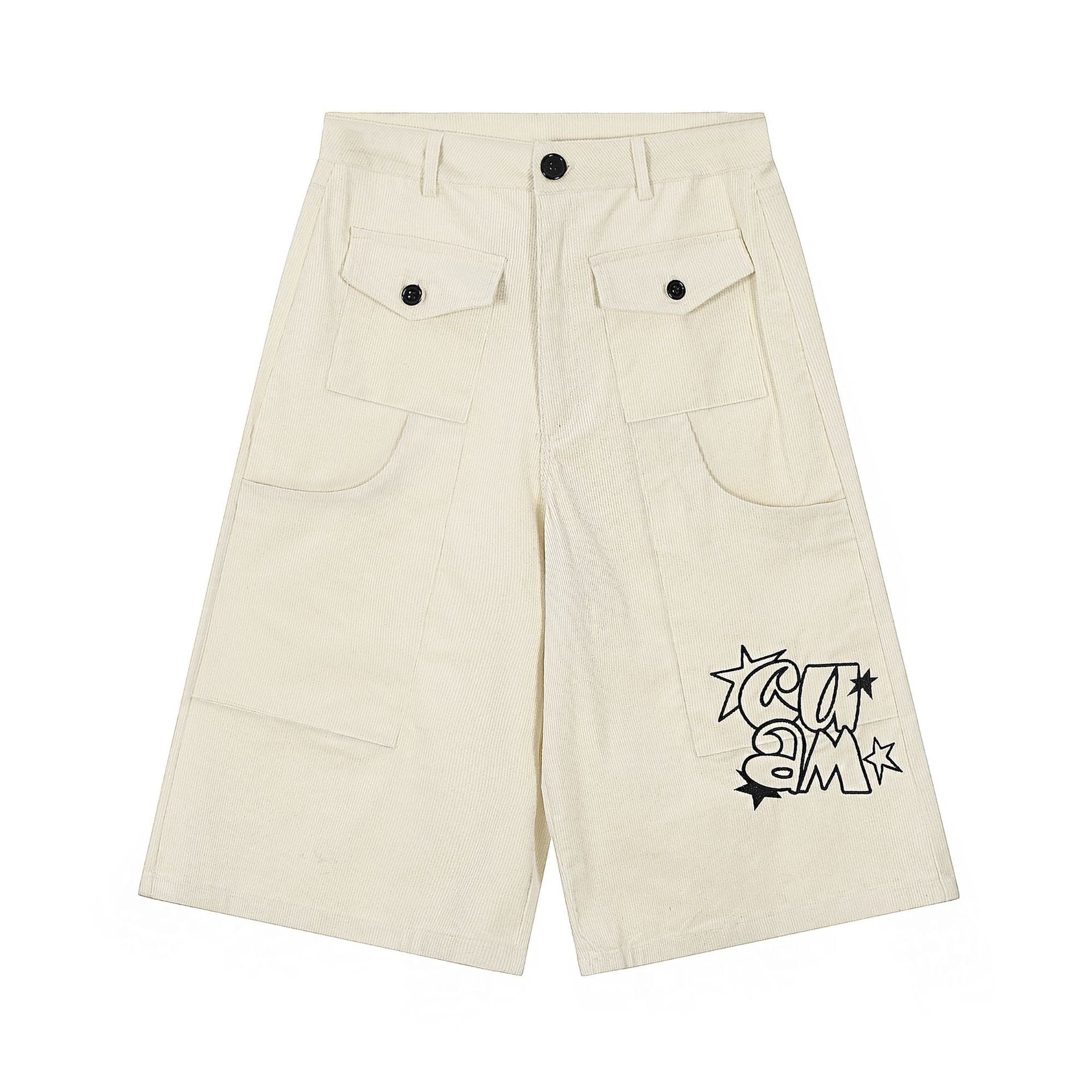 Omirad Corduroy Cargo Shorts | Wide-Leg Streetwear
