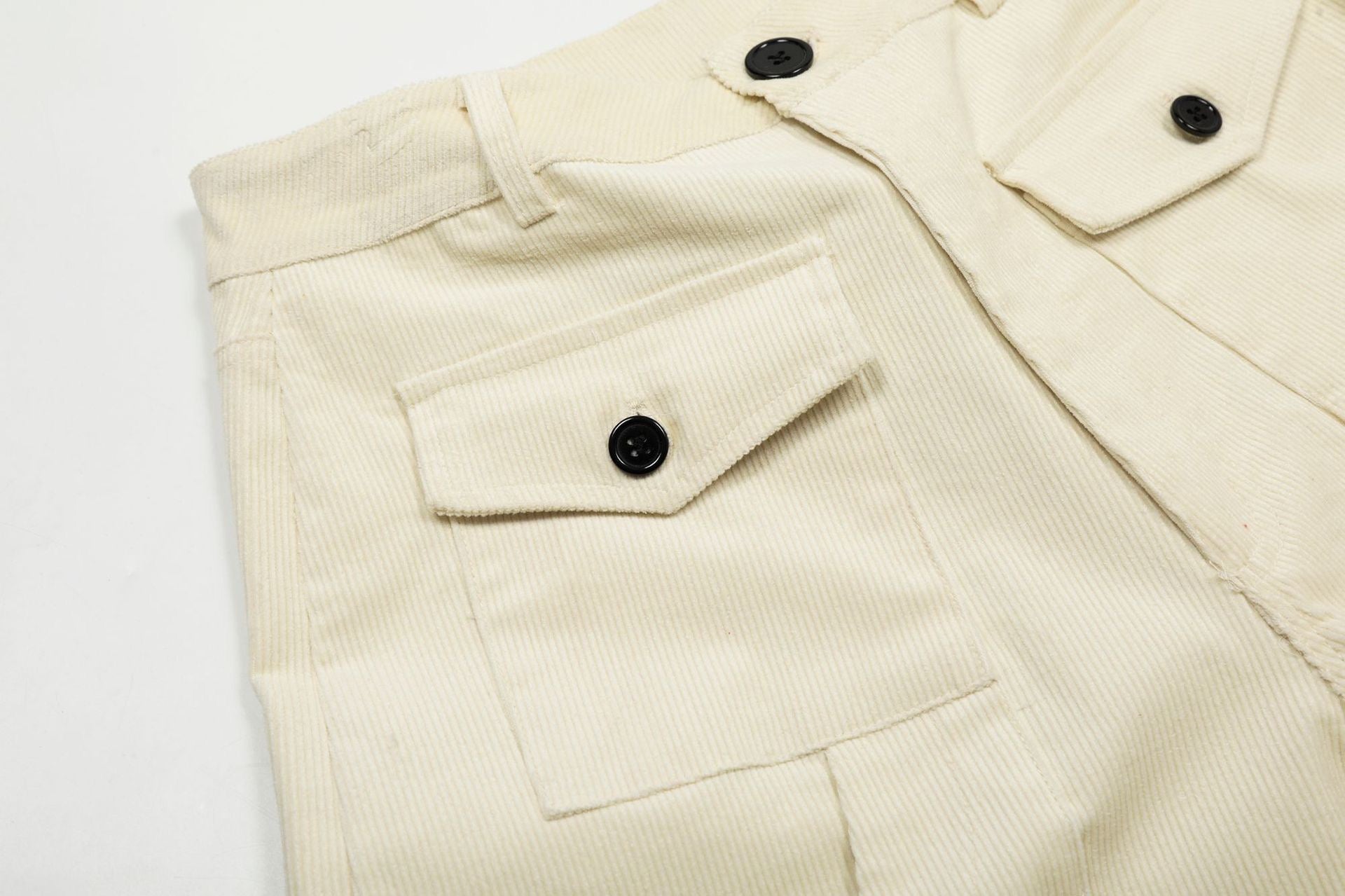 Omirad Corduroy Cargo Shorts | Wide-Leg Streetwear