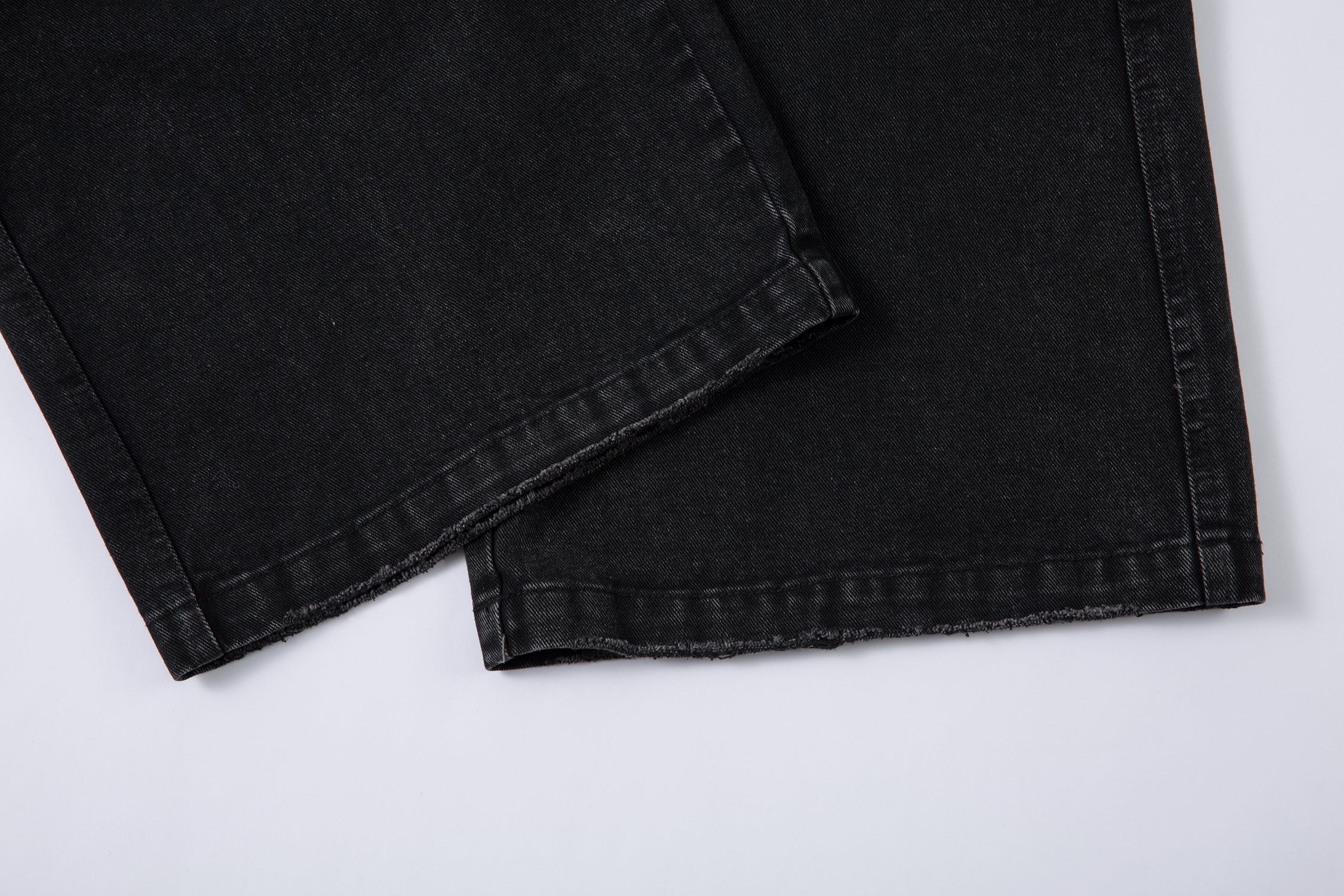 Omirad Washed Arc-Panel Cargo Wide-Leg Jeans | Black