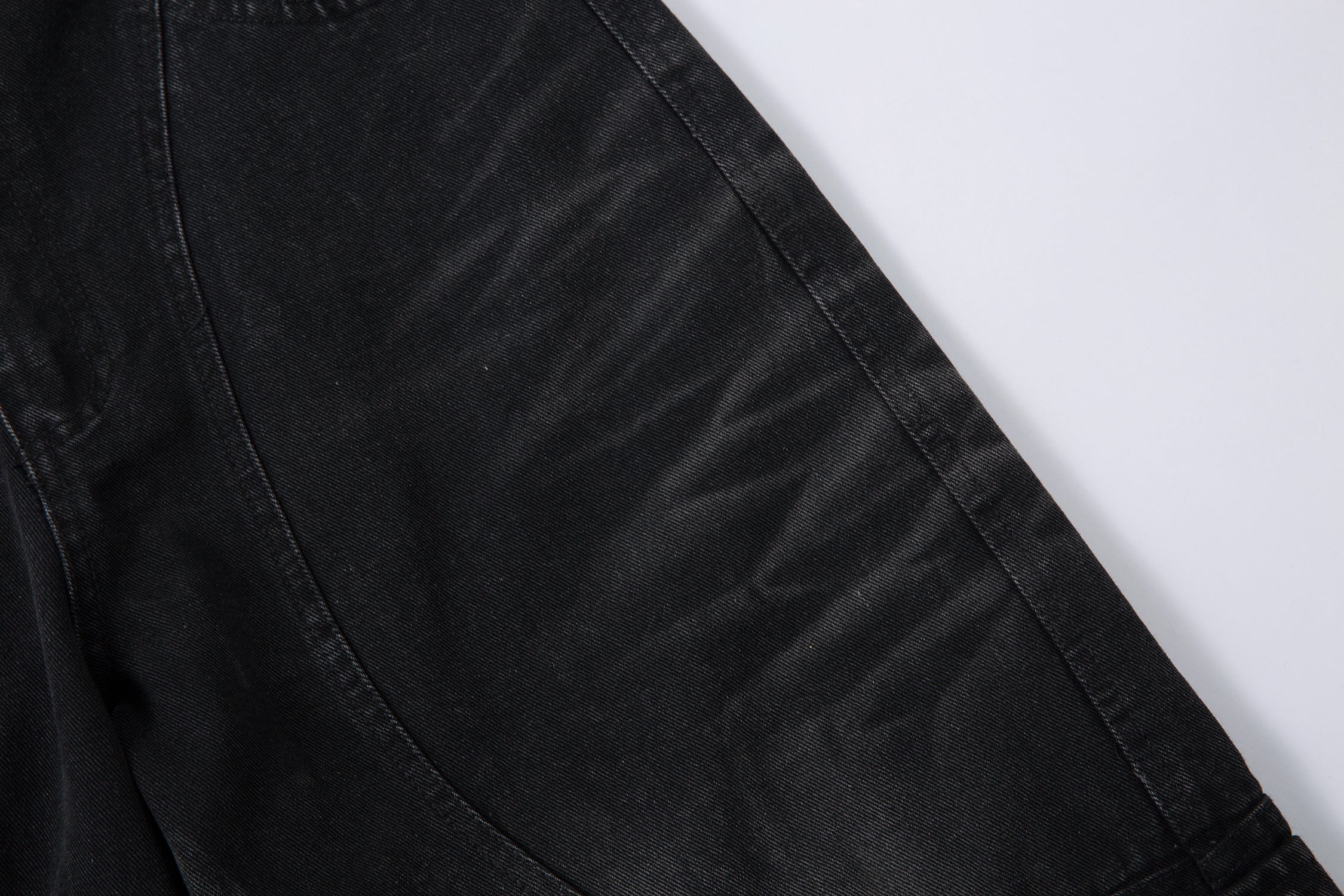 Omirad Washed Arc-Panel Cargo Wide-Leg Jeans | Black
