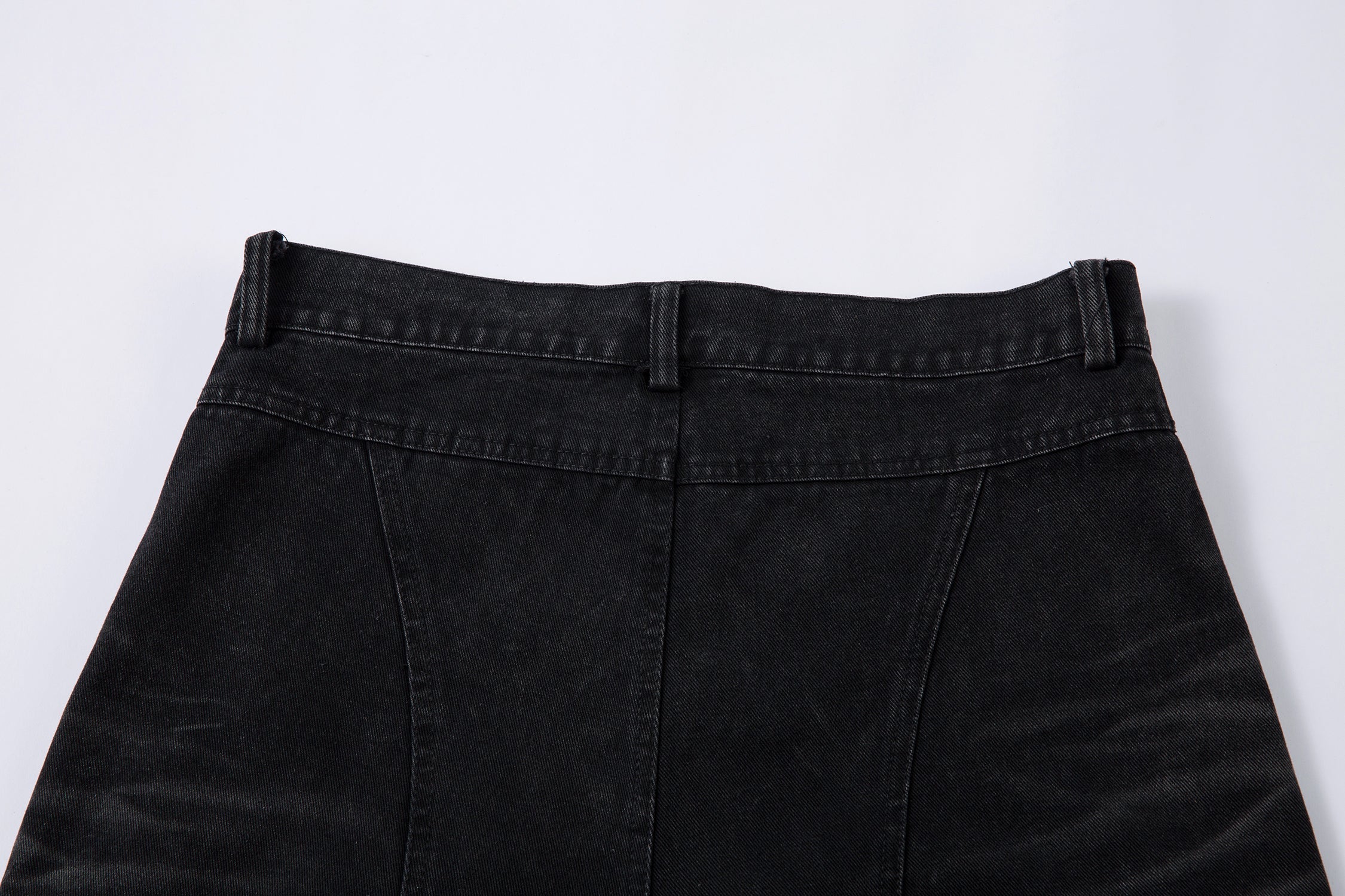 Omirad Washed Arc-Panel Cargo Wide-Leg Jeans | Black