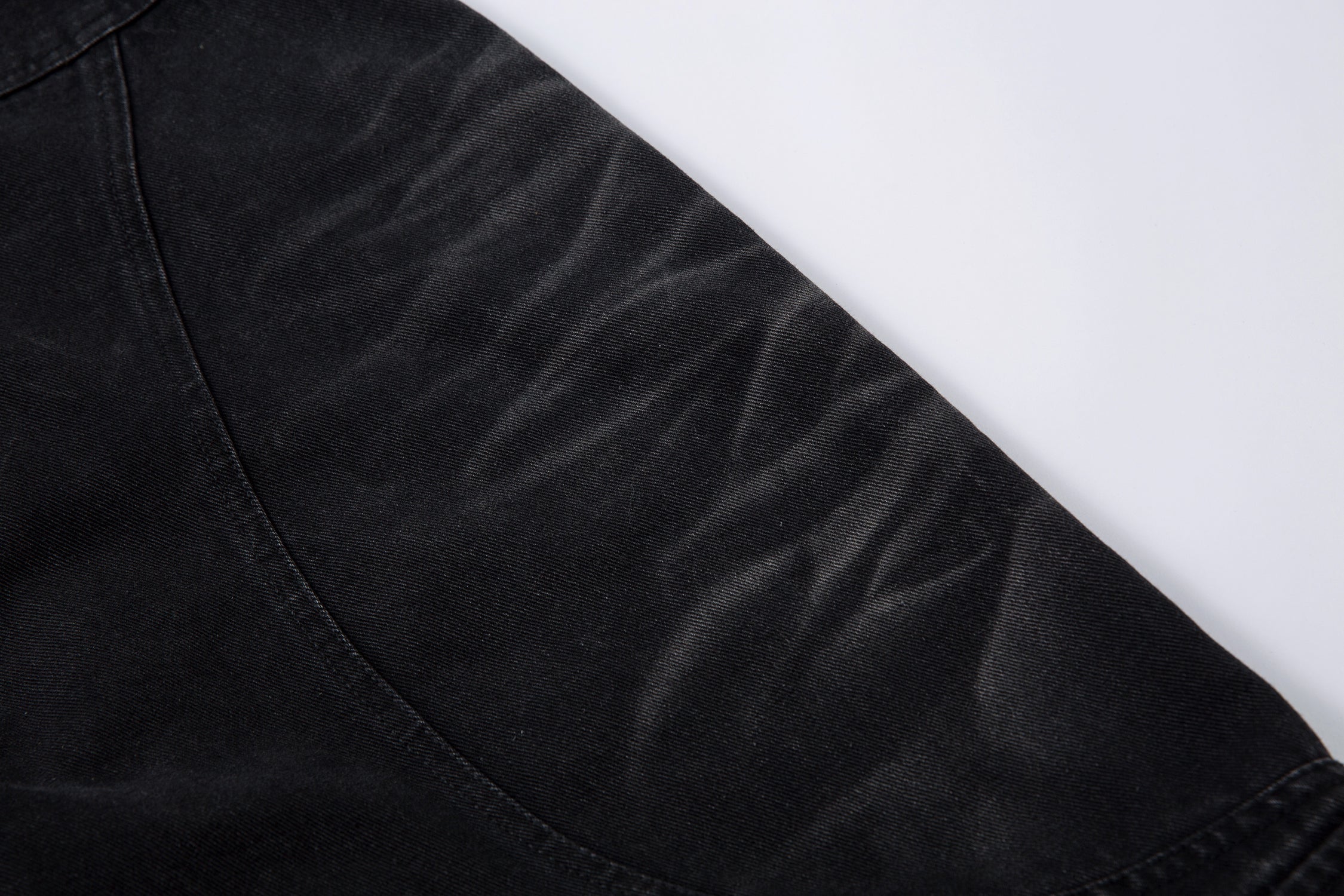 Omirad Washed Arc-Panel Cargo Wide-Leg Jeans | Black