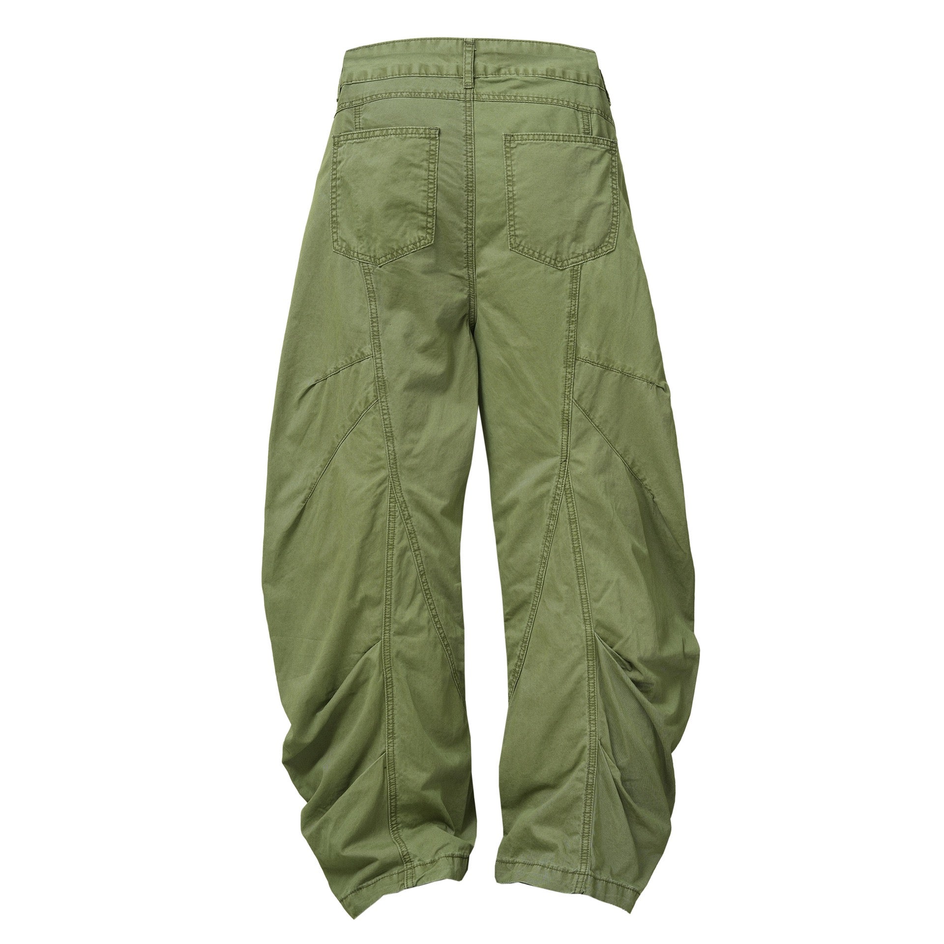 Balloon Fit Utility Cotton Pants | Curved Panel Streetwear