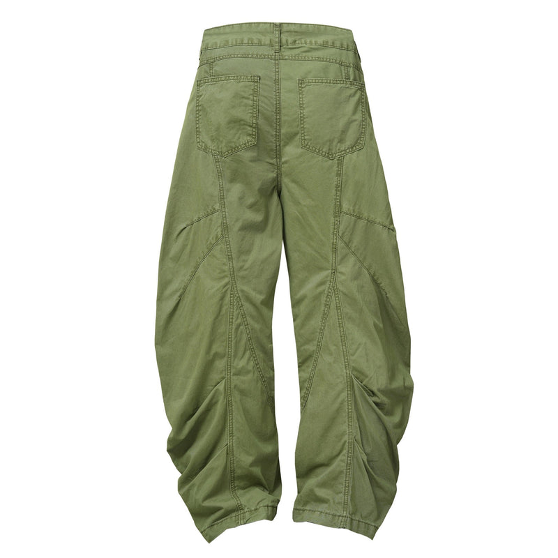 Balloon Fit Utility Cotton Pants | Curved Panel Streetwear