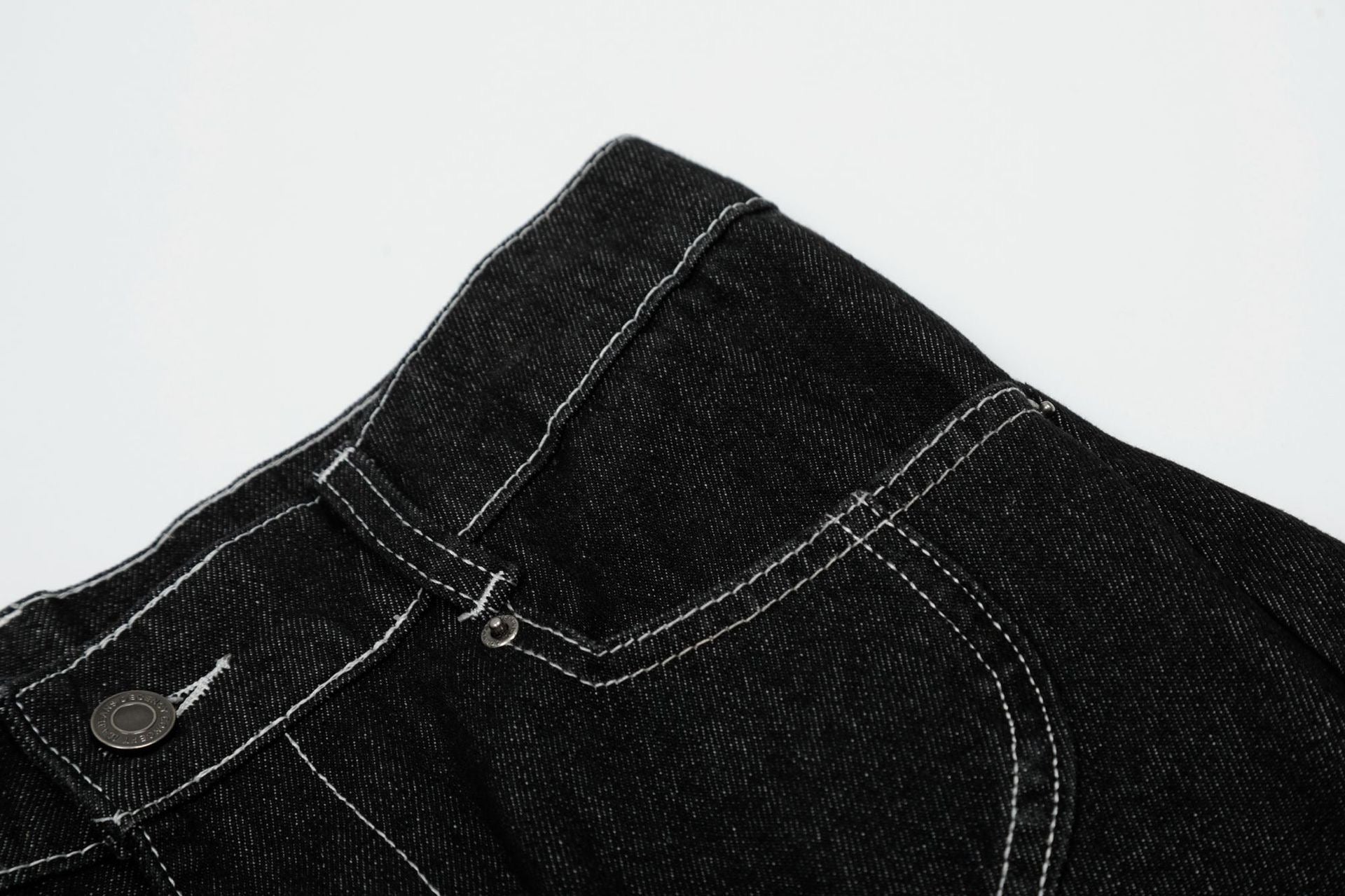 Omirad Contrast-Stitch Wide-Leg Denim Jeans | SEAKOFF
