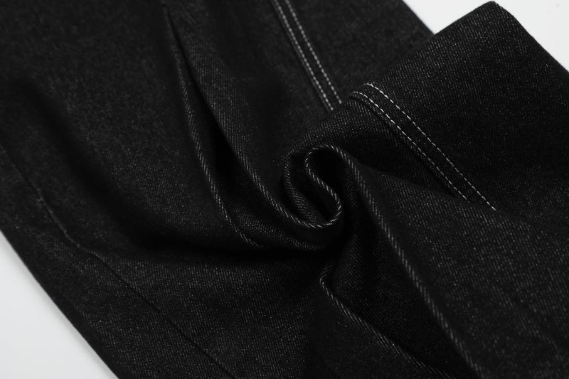 Omirad Contrast-Stitch Wide-Leg Denim Jeans | SEAKOFF
