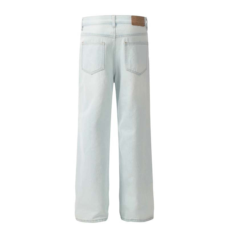 Omirad Shredded Light-Wash Wide-Leg Jeans | Distressed Denim