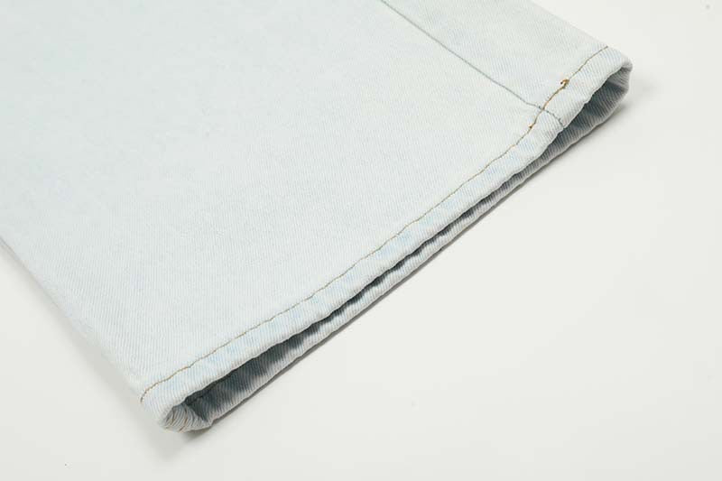 Omirad Shredded Light-Wash Wide-Leg Jeans | Distressed Denim