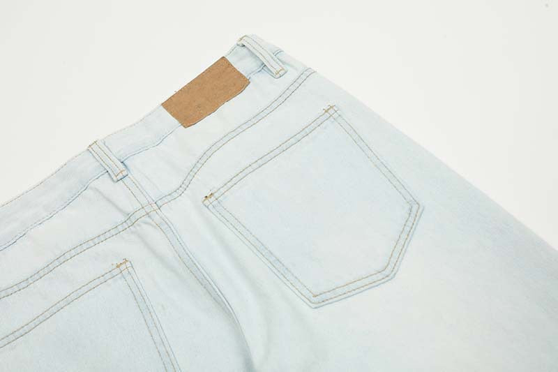 Omirad Shredded Light-Wash Wide-Leg Jeans | Distressed Denim