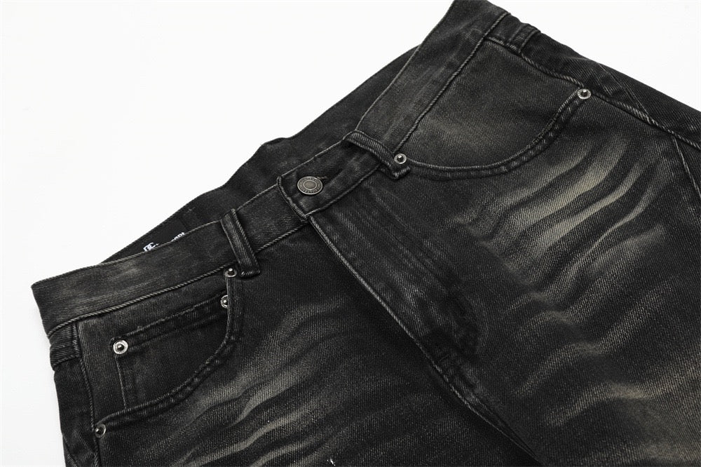 Omirad Paint-Splatter Vintage Wide-Leg Jeans | Streetwear Denim