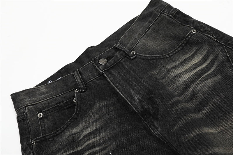 Omirad Paint-Splatter Vintage Wide-Leg Jeans | Streetwear Denim