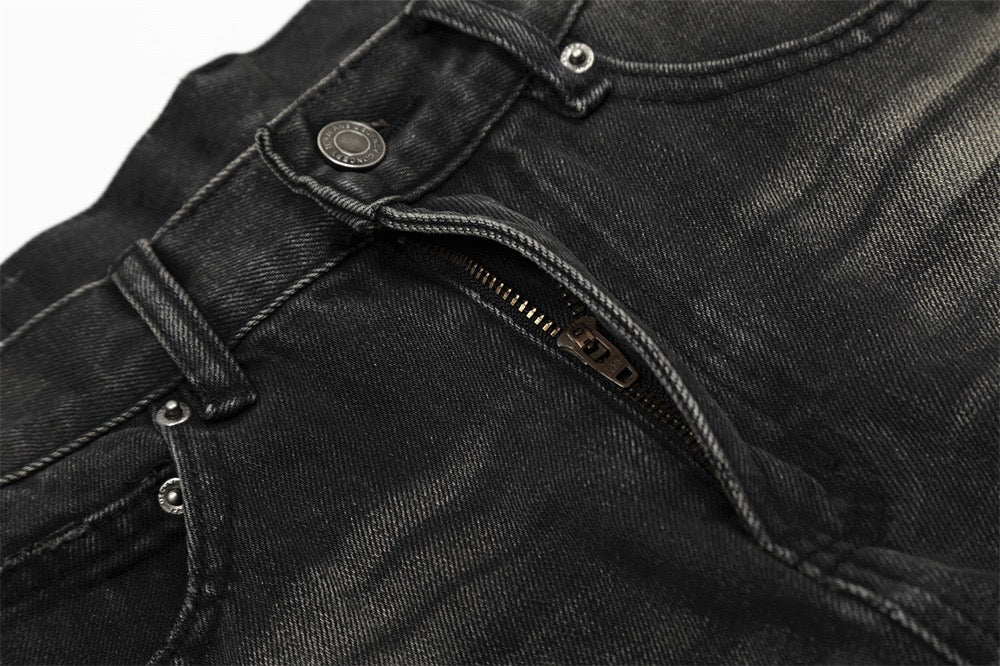 Omirad Paint-Splatter Vintage Wide-Leg Jeans | Streetwear Denim