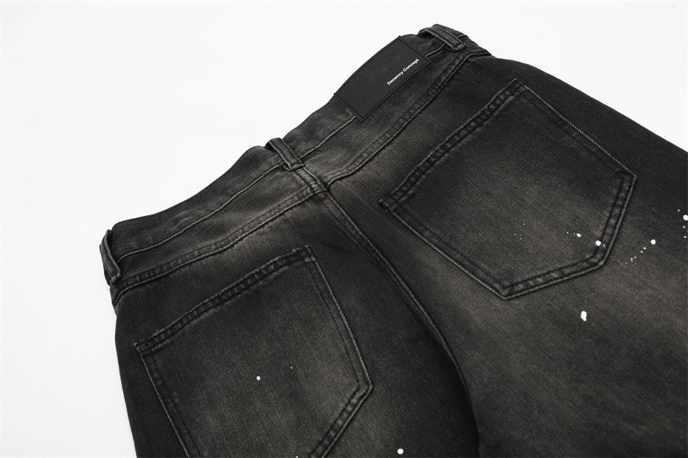 Omirad Paint-Splatter Vintage Wide-Leg Jeans | Streetwear Denim