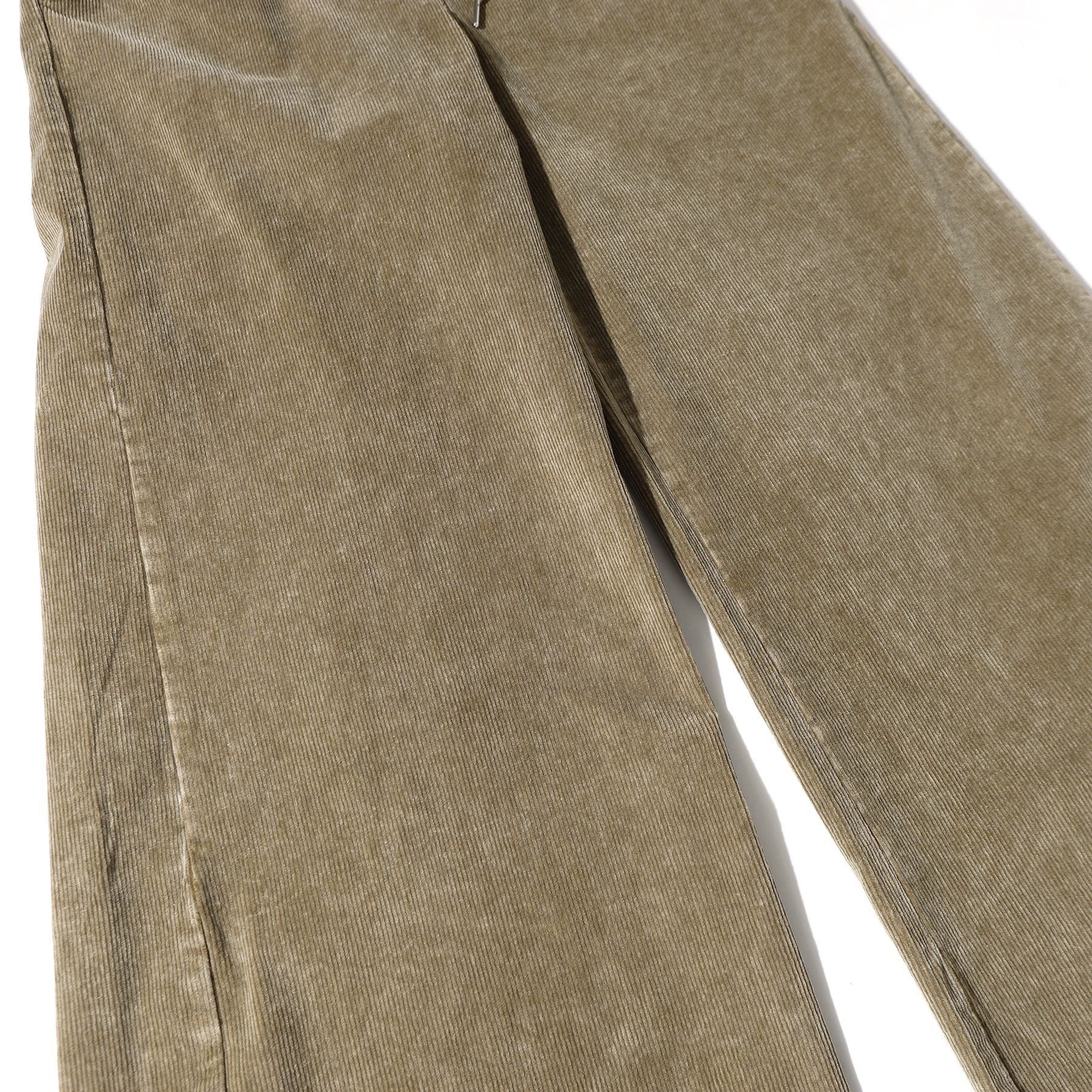 Button-Front Washed Barrel Pants | Wide Leg Corduroy