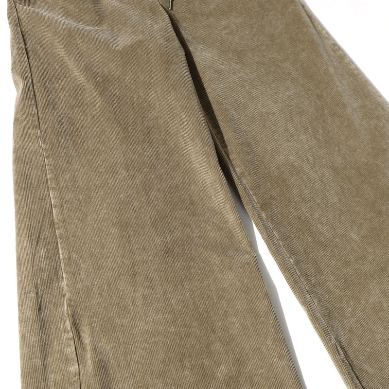 Button-Front Washed Barrel Pants | Wide Leg Corduroy