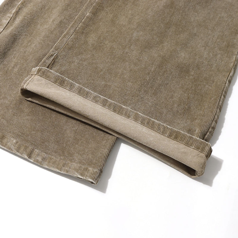 Button-Front Washed Barrel Pants | Wide Leg Corduroy