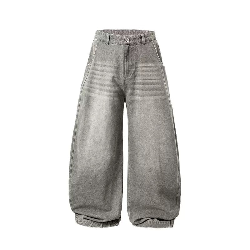 Omirad Washed Balloon Wide-Leg Denim Pants | Oversized Fit