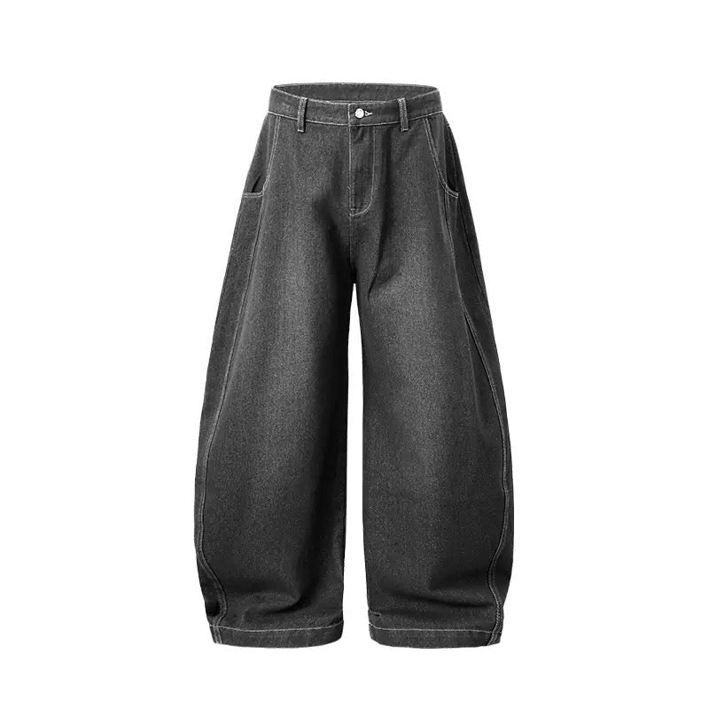 Omirad Washed Balloon Wide-Leg Denim Pants | Oversized Fit