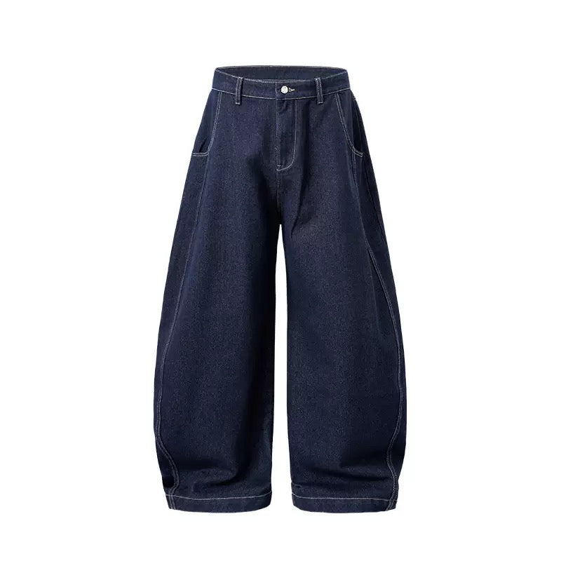 Omirad Washed Balloon Wide-Leg Denim Pants | Oversized Fit