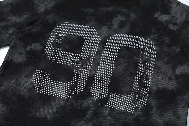 Marble Wash Number Graphic Oversized Tee | Streetwear