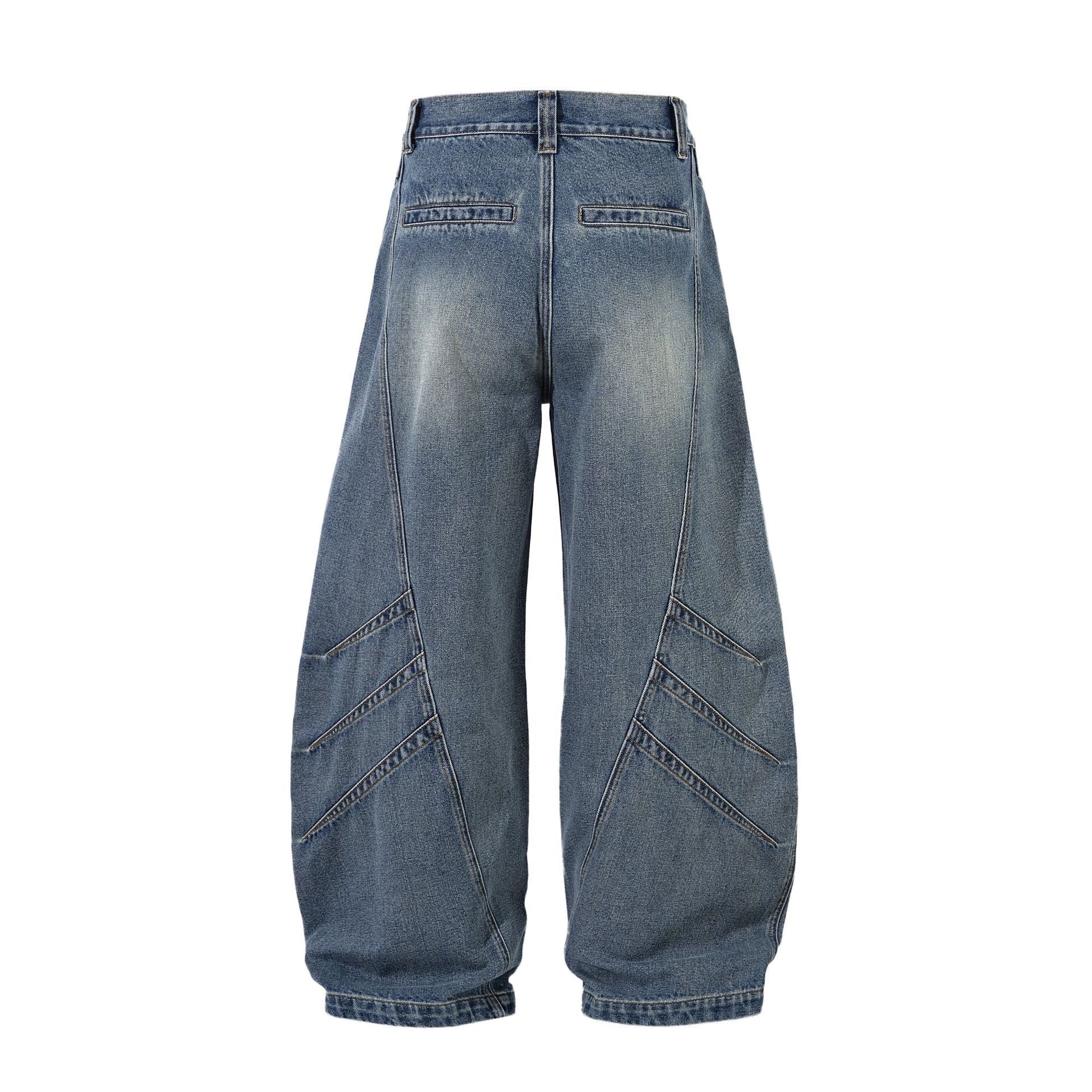 Omirad Curved Blade Wide-Leg Jeans | Sculptural Denim
