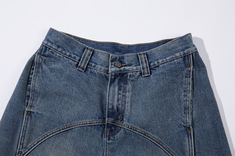 Omirad Curved Blade Wide-Leg Jeans | Sculptural Denim
