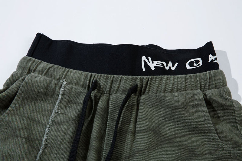 Omirad Elastic Waist Washed Cargo Pants | Wide Leg Streetwear