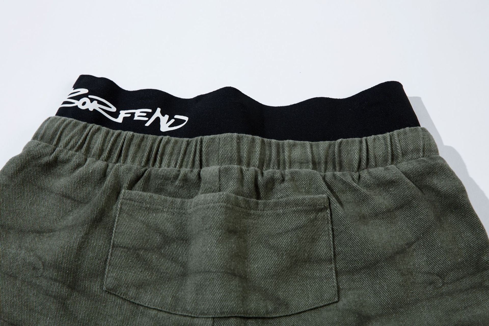Omirad Elastic Waist Washed Cargo Pants | Wide Leg Streetwear