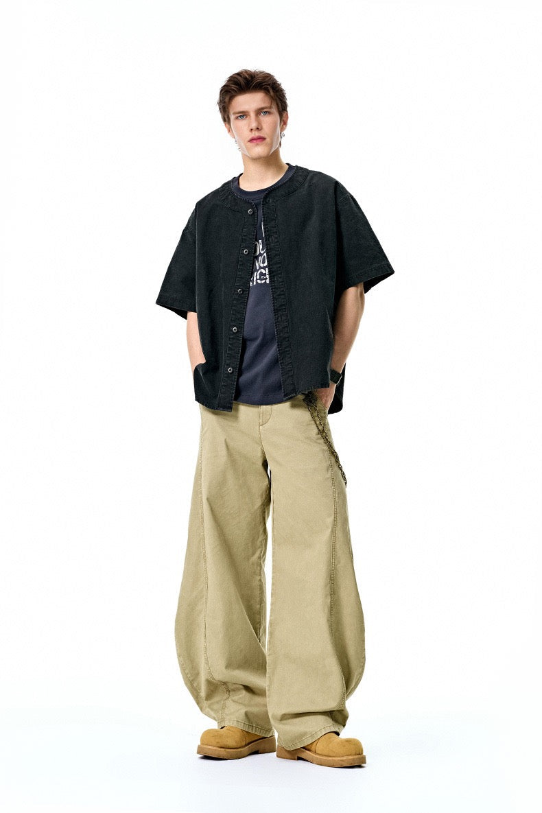 Washed Wide-Leg Cotton Pants | Relaxed Streetwear Fit
