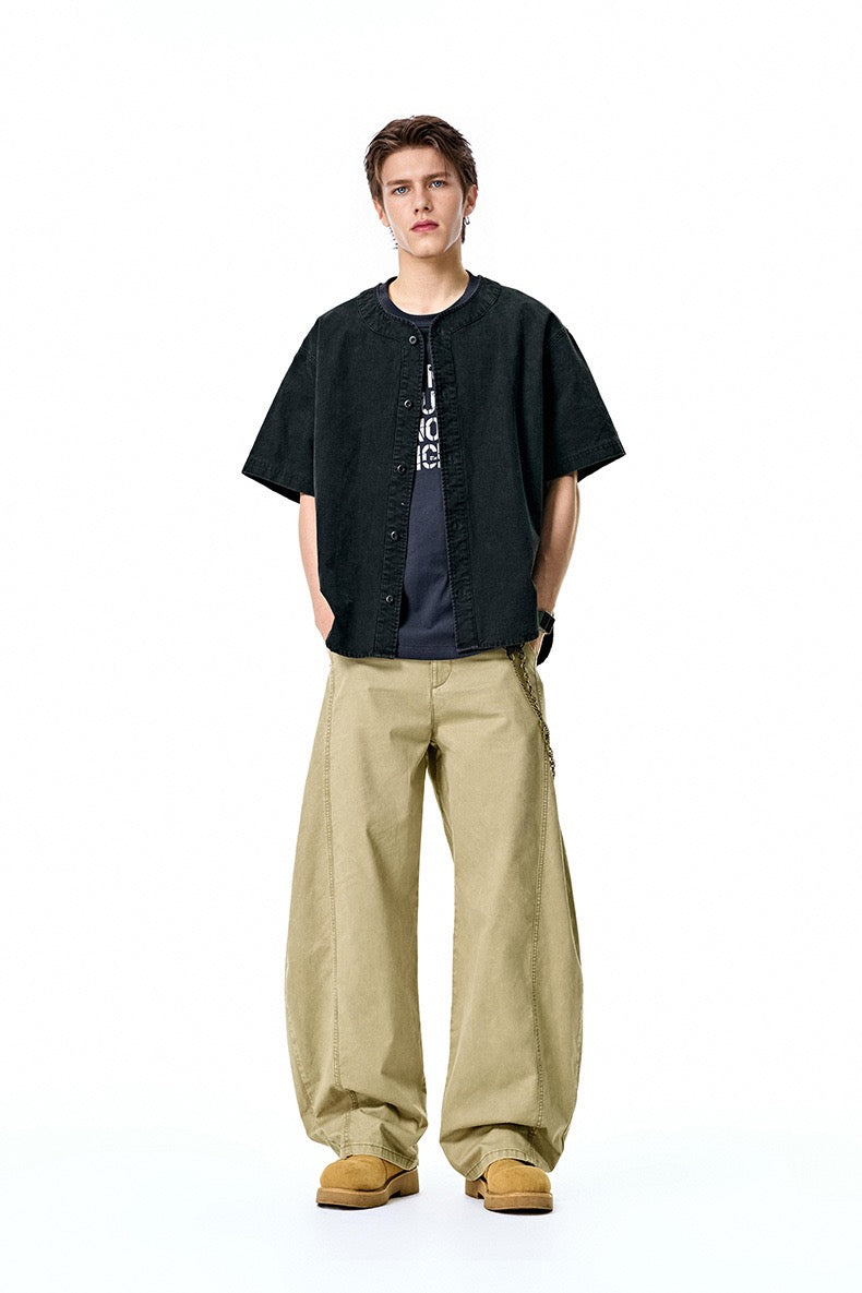 Washed Wide-Leg Cotton Pants | Relaxed Streetwear Fit