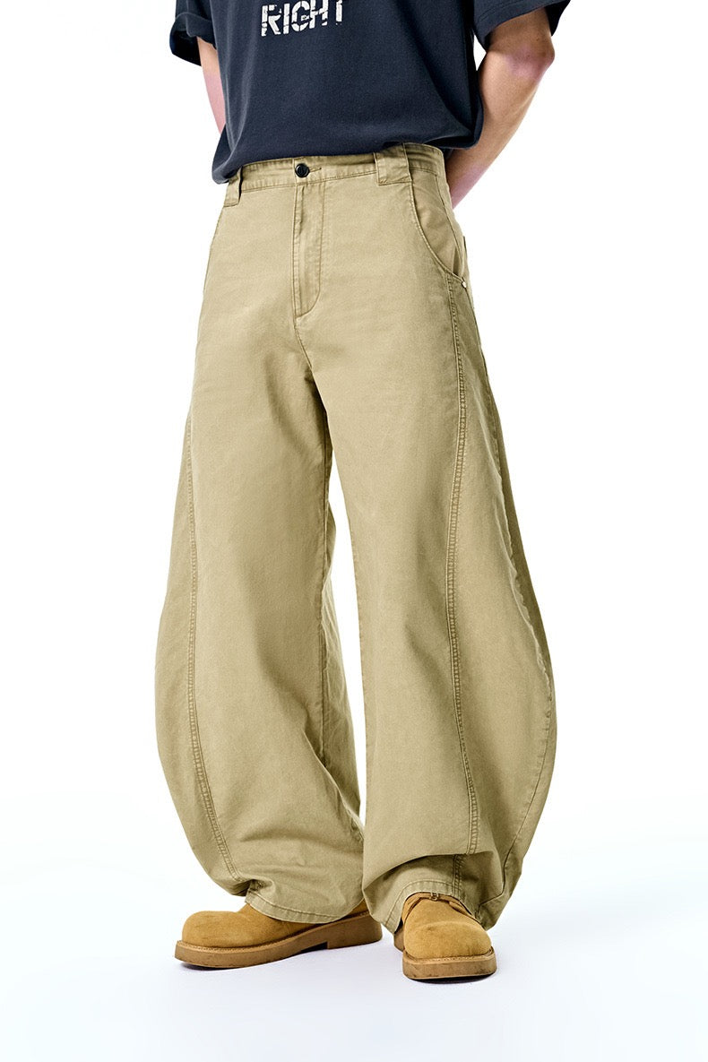 Washed Wide-Leg Cotton Pants | Relaxed Streetwear Fit