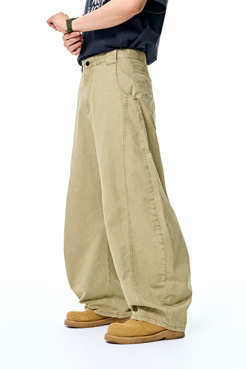 Washed Wide-Leg Cotton Pants | Relaxed Streetwear Fit