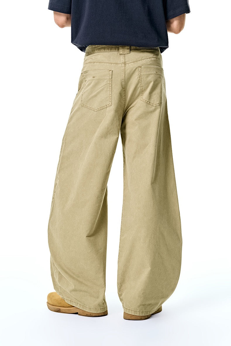 Washed Wide-Leg Cotton Pants | Relaxed Streetwear Fit