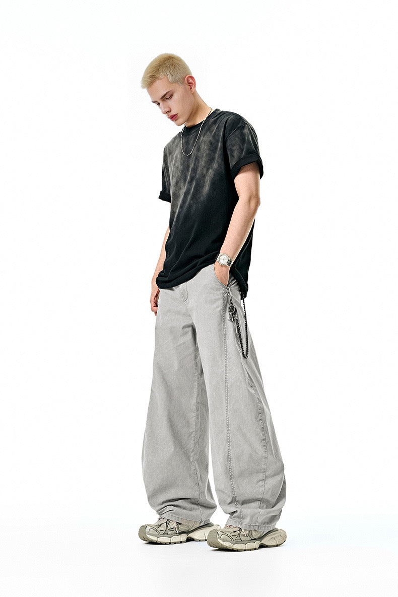 Washed Wide-Leg Cotton Pants | Relaxed Streetwear Fit