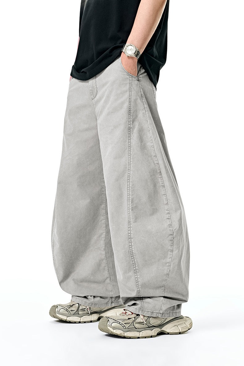 Washed Wide-Leg Cotton Pants | Relaxed Streetwear Fit