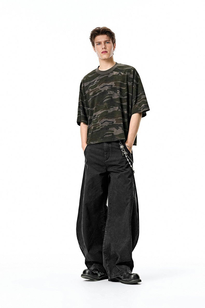 Washed Wide-Leg Cotton Pants | Relaxed Streetwear Fit